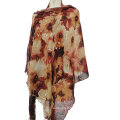 50% cashmere 50% silk worsted printed shawl